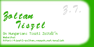 zoltan tisztl business card